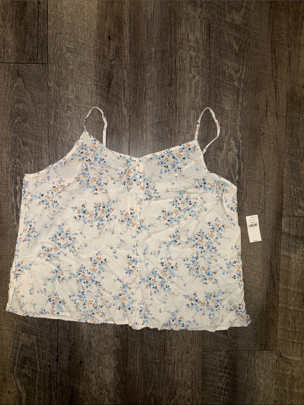 Old Navy White Floral Button-Front Camisole